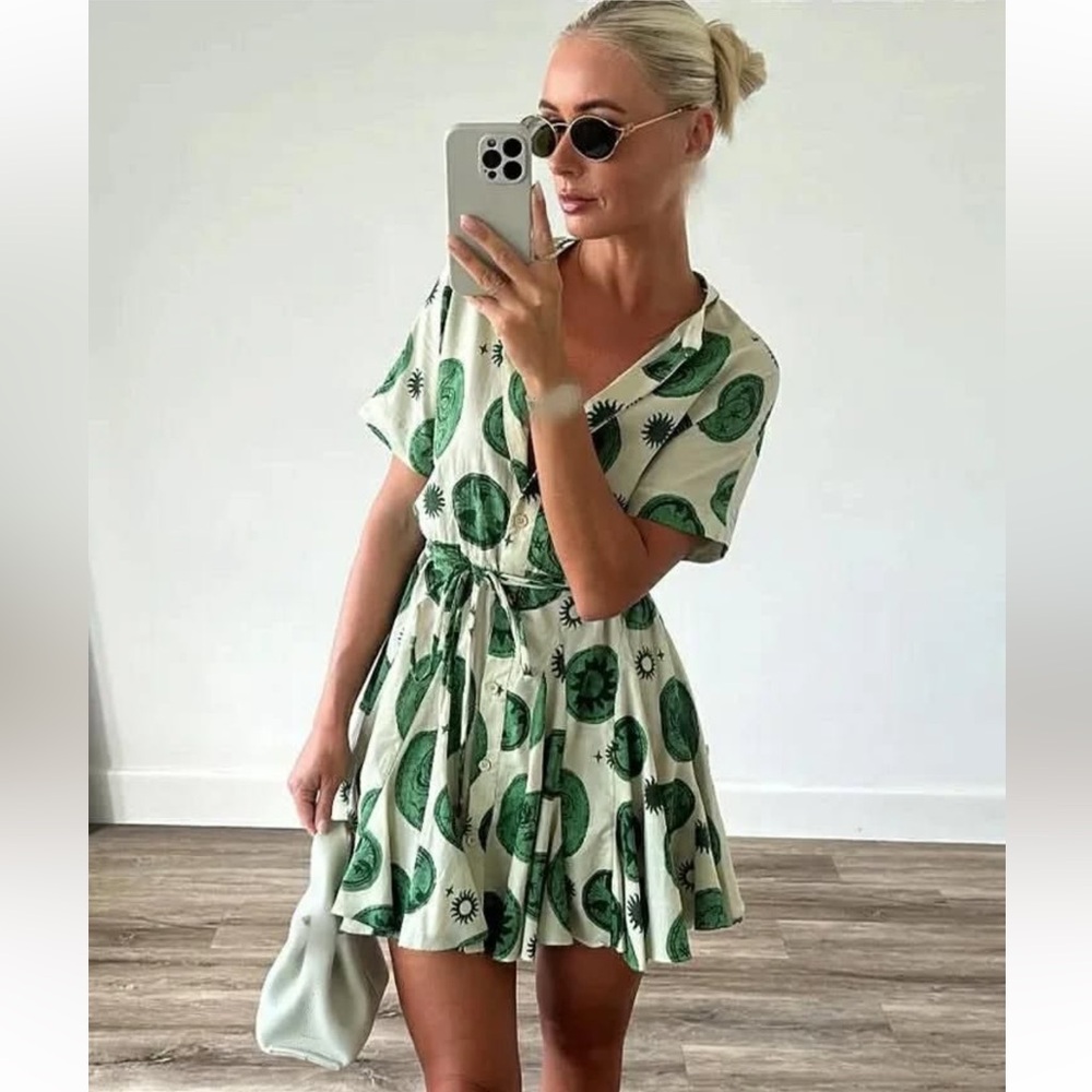 ZARA PRINTED SHORT DRESS - Picture 4 of 16